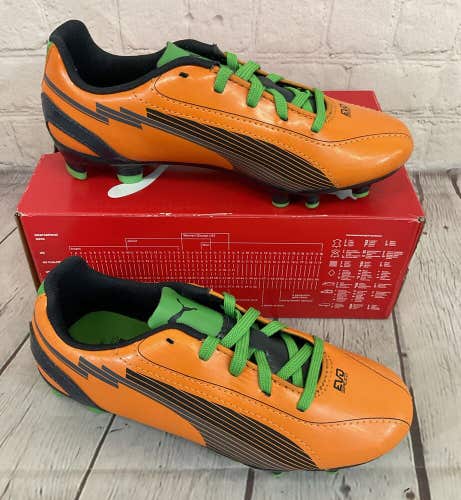 Puma 102595 02 EvoSPEED 5 FG JR Youth Soccer Cleats Orange Charcoal Green US 1