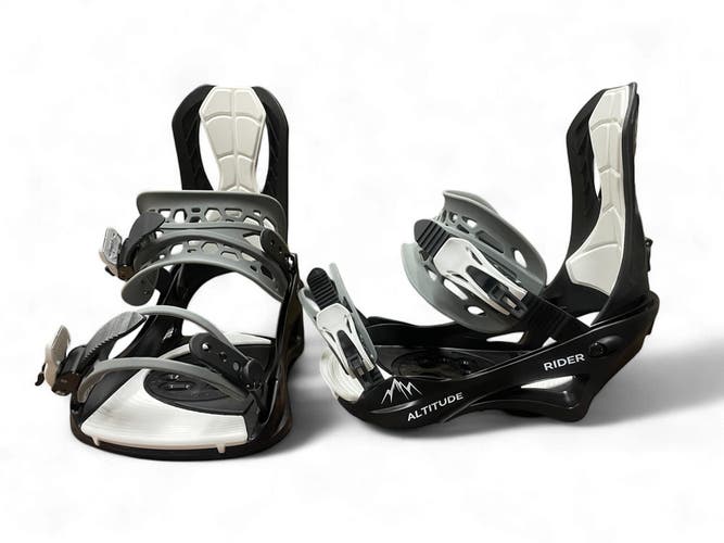 MEN'S ALTITUDE RIDER SNOWBOARD BINDINGS 4X4 BURTON 3D, EST (BLACK/GREY) L/XL