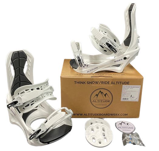 MEN'S ALTITUDE "RIDER" 4X4 BURTON SNOWBOARD BINDINGS (WHITE) L/XL 9-13