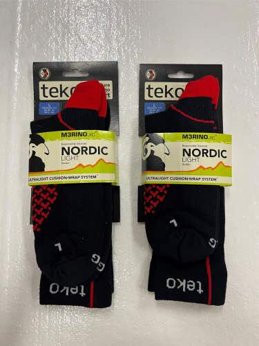 MEN'S TEKO MERINO BLEND XC ULTRALIGHT NORDIC SKI SOCKS (PACK OF 2) L 9-11.5