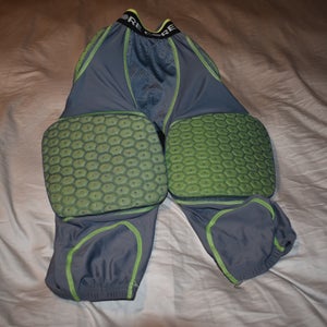 Alleson Athletics CORE 5 Pad Football Girdle w/Cup+Knee Pocket, Gray, Adult Small - Great Condition!