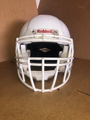 USED RIDDELL SPEED ADULT HELMET - MEDIUM - METALLIC WHITE