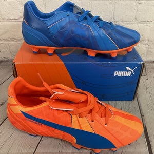 Puma 103728 01 evoSPEED 4 H2H FG JR Youth Soccer Cleat Conade Blue Orange US 1.5