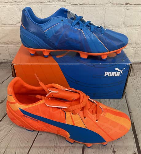 Puma 103728 01 evoSPEED 4 H2H FG JR Youth Soccer Cleat Conade Blue Orange US 1.5