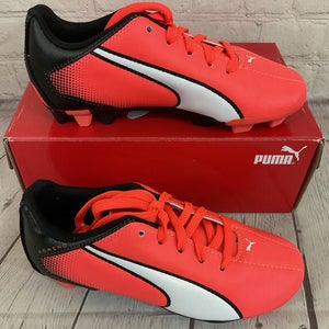 Puma 103419 09 Adreno FG JR Youth Soccer Cleats Lava Blast White Black US 1.5