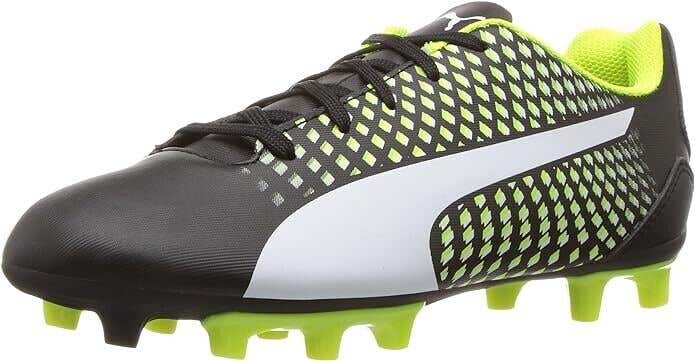 Puma 104049 08 Adreno III FG Jr Youth Soccer Cleats Black White Yellow US 1.5C