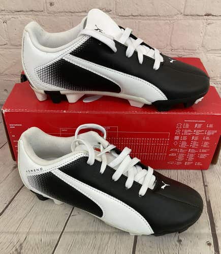 Puma 103419 01 Adreno FG JR Youth Soccer Cleats Black White US Size 2 UK 1