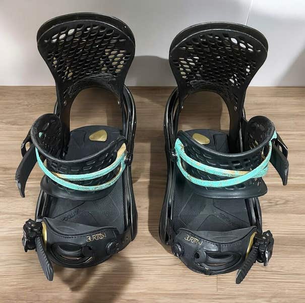 WOMEN'S BURTON “ESCAPADE EST” SNOWBOARD BINDINGS (BLACK/TEAL