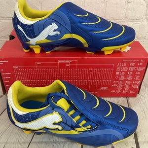 Puma 102381 01 Powercat 3.10 Electro FG JR Youth Soccer Cleats Blue White US 2