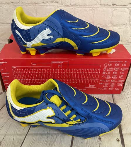 Puma 102381 01 Powercat 3.10 Electro FG JR Youth Soccer Cleats Blue White US 2