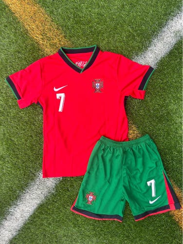 Portugal 2024/25 Home - Ronaldo - Soccer Kit for Kids