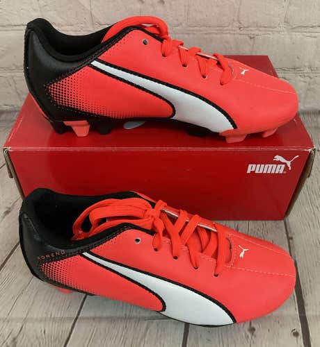 Puma 103419 09 Adreno FG JR Youth Soccer Cleats Lava Blast White Black US 1.5