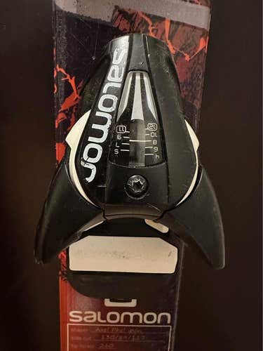 Used 2014 Unisex Salomon 177 cm All Mountain Q90 Skis With Bindings Max Din 12