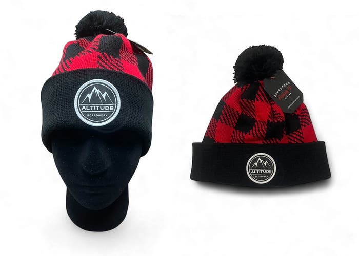 ALTITUDE "BUFFALO PLAID" JACQUARD CUFFED WINTER SKI SNOWBOARD BEANIE - ONE SIZE