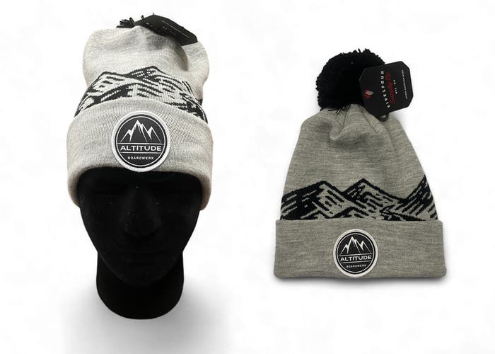 ALTITUDE "GREY MOUNTAINS" SEAMLESS JACQUARD CUFFED WINTER SKI SNOWBOARD BEANIE