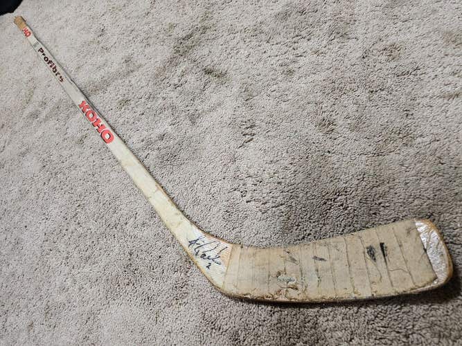 JIM PAEK 91'92 ROOKIE Signed Cup Yr Pittsburgh Penguins NHL Game Used Stick COA