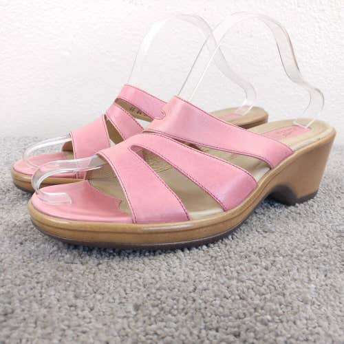 Dansko Sandals Womens 41 EU Shoes Avril Pink Strappy Leather Wedge Heel Slip On