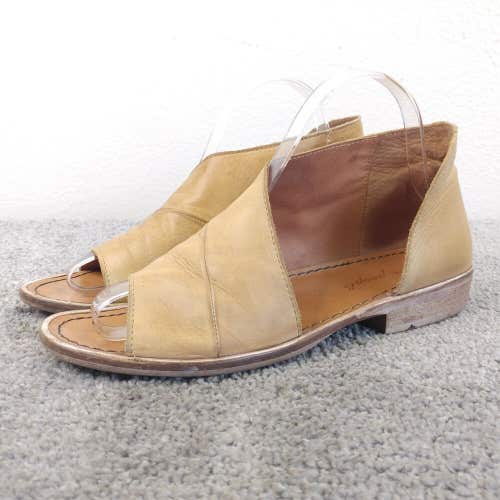 Free People Mont Blanc Womens 38 EU Shoes Tan Leather Cut-Out Sandals Neutral