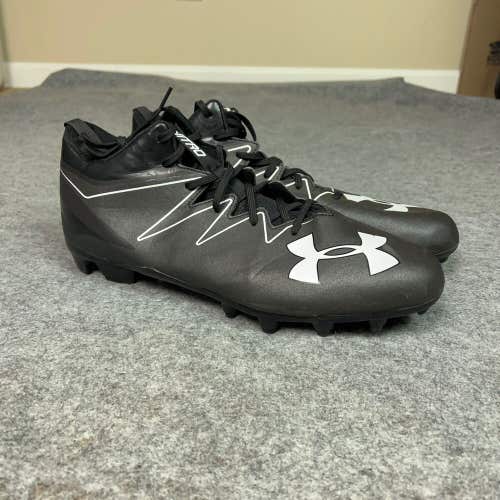 Under Armour Mens Football Cleat 15 Black White Lacrosse Nitro Select Mid M3