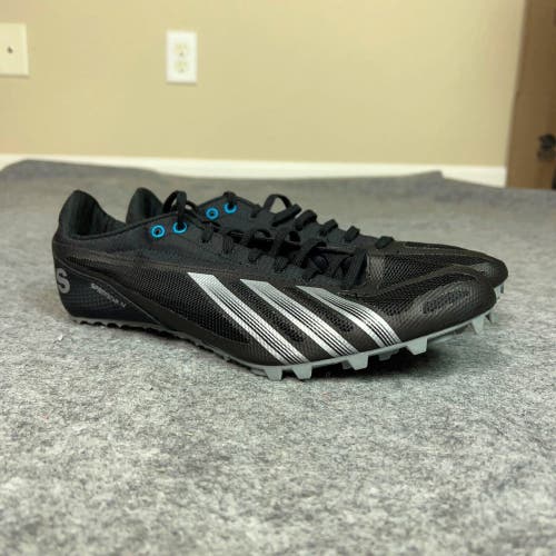 Adidas Mens Shoe 9.5 Black Silver Cleat Spikes Track Running Sprint Star 4 O13