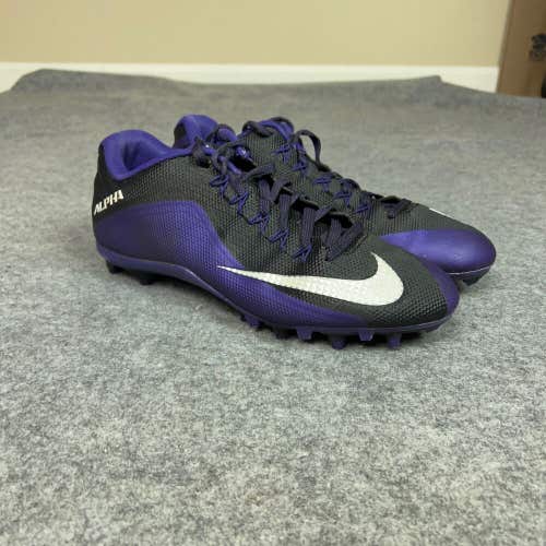 Nike Mens Football Cleats 12 Purple Black Shoe Lacrosse Alpha Pro 2 TD PF Low