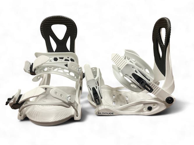 ​ALTITUDE JR RIPPER SNOWBOARD BINDINGS 4x4 BURTON 3D & EST CHANNEL WHITE (3-6)