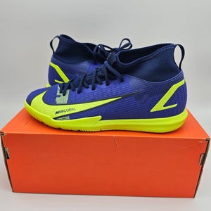 Nike Mercurial Superfly 8 Academy IC GS 'Lapis Volt' Soccer Shoes Size 4Y