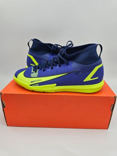 Nike Mercurial Superfly 8 Academy IC GS 'Lapis Volt' Soccer Shoes Size 4Y