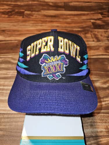 Vintage Rare Logo Athletic Diamond Cut Super Bowl XXXI Packers Vtg Snapback Hat