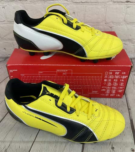 Puma 102701 01 Universal FG JR Youth Soccer Cleats Yellow Black White US 2 UK 1