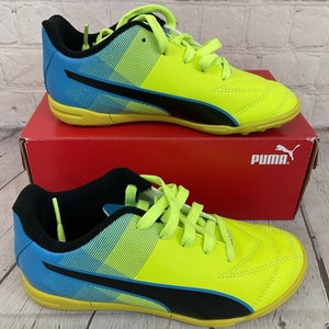 Puma 103475 04 Adreno II TT JR Youth Soccer Cleats Yellow Blue Black US 2C UK 1
