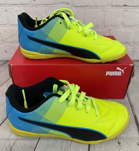 Puma 103475 04 Adreno II TT JR Youth Soccer Cleats Yellow Blue Black US 2C UK 1