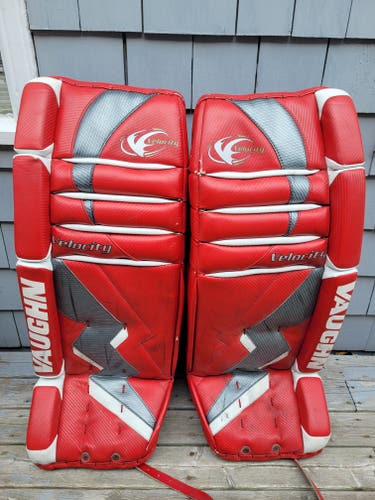 Used 34" Vaughn Velocity 7000 Goalie Leg Pads