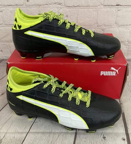 Puma 103755-01 evoTOUCH 3 FG JR Youth Soccer Cleats Black White Yellow US 2.5C