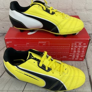 Puma 102701 01 Universal FG JR Youth Soccer Cleats Yellow Black White US 2.5