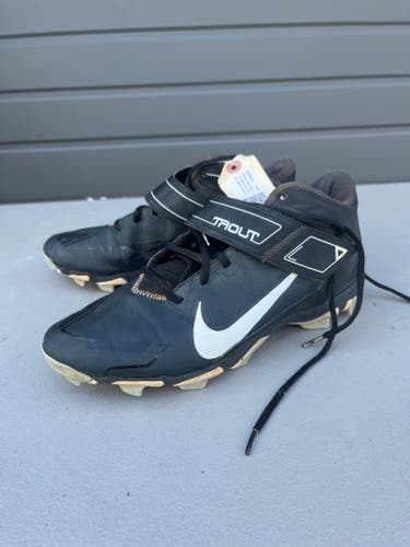 Black Used Size 11.5 (Women's 12.5) Adult Men's Nike Trout Low Top Footwear Molded Cleats