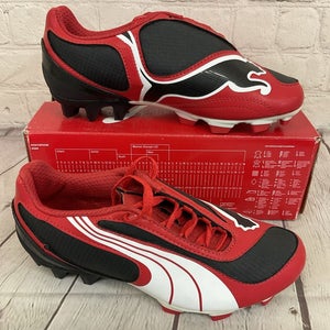 Puma 101756 01 V5.08 SL I FG JR Youth Soccer Cleats Black Puma Red White US 2.5