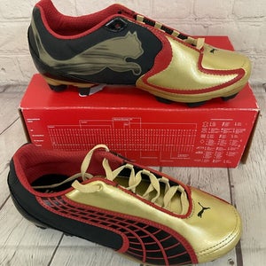 Puma 101830 04 V5.10 I FG JR Youth Soccer Cleats Black Team Gold Puma Red US 2.5