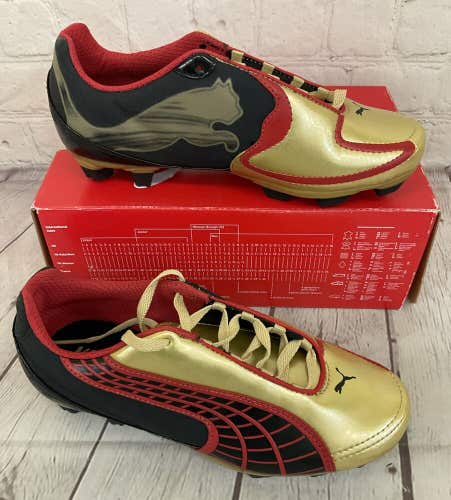 Puma 101830 04 V5.10 I FG JR Youth Soccer Cleats Black Team Gold Puma Red US 2.5