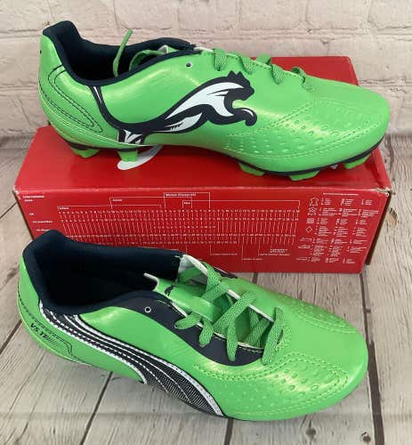 Puma 102342 01 V5.11 I FG JR Youth Soccer Cleats Fluo Green Navy White US 2.5