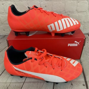 Puma 103293 01 evoSPEED 5.4 FG JR Youth Soccer Cleats Lave Blast White US 2.5