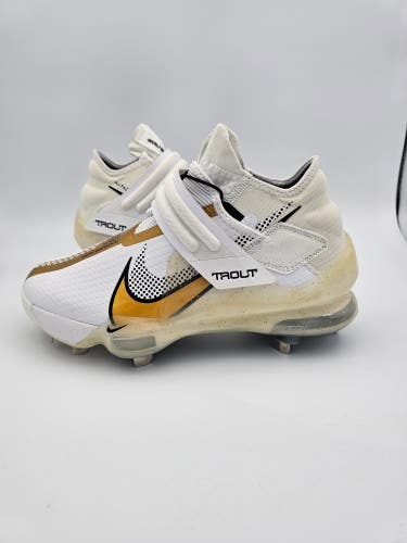 Nike Force Zoom Trout 7 Pro Mid 'White Metallic Gold' Baseball Cleats Mens Sz 7