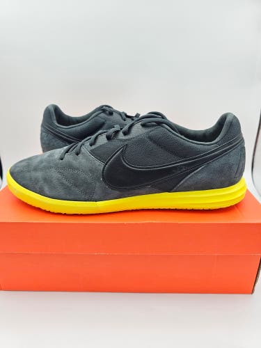 Nike Premier 2 Sala IC 'Dark Smoke Grey Yellow Strike' Soccer Shoes Mens Size 12