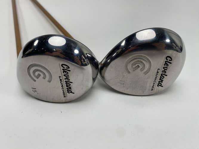 Cleveland Launcher 3 & 5 Fairway Wood Set 15* 17* Launcher Gold 65g Stiff RH