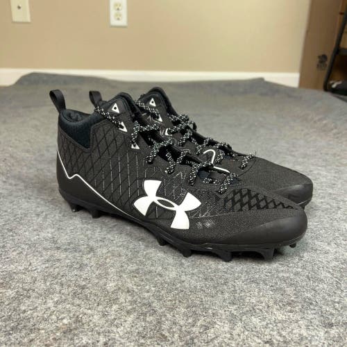 Under Armour Mens Football Cleat 12 Black White Lacrosse Nitro Select Mid M4