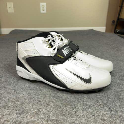 Nike Men's Football Cleats 18 White Black Shoe Lacrosse Air Zoom Boss Shark A13