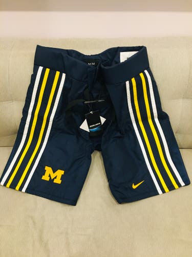 New! Michigan Wolverines Nike Bauer Pro Stock Hockey Girdle Pant Shell MEDIUM