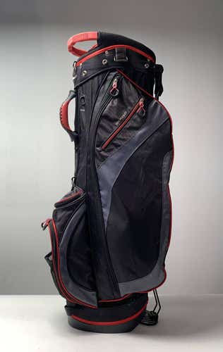 Tour Gear Stand Bag Black Red 8-Way Divide No Strap Golf Bag