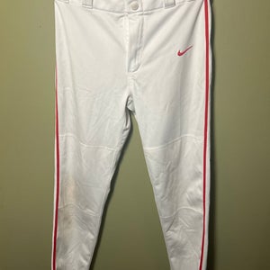 White Used Youth Medium Nike Dri-fit Game Pants
