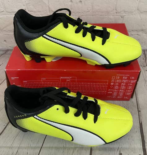 Puma 103419 06 Adreno FG JR Youth Soccer Cleats Safety Yellow White Black US 3